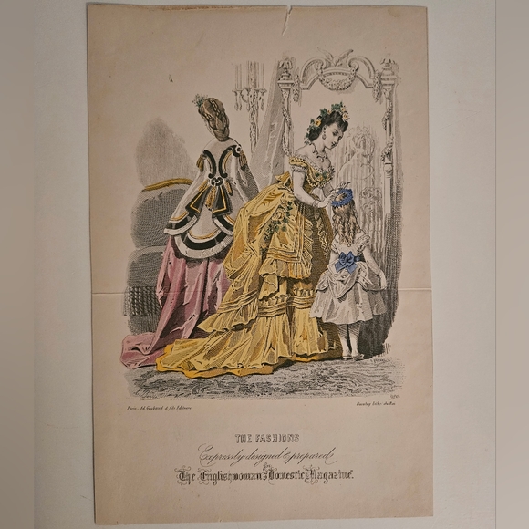 Genuine 1800s The Englishwoman's Domestic Magazine Illustration #980 - Picture 2 of 3